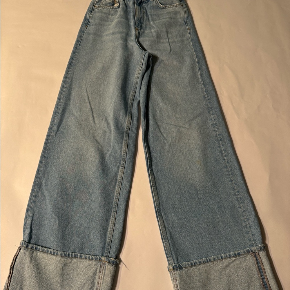 Zara Light Blue Straight Leg Jeans